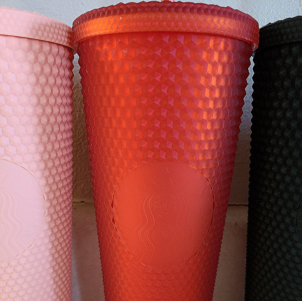 Starbucks matte red studded tumbler